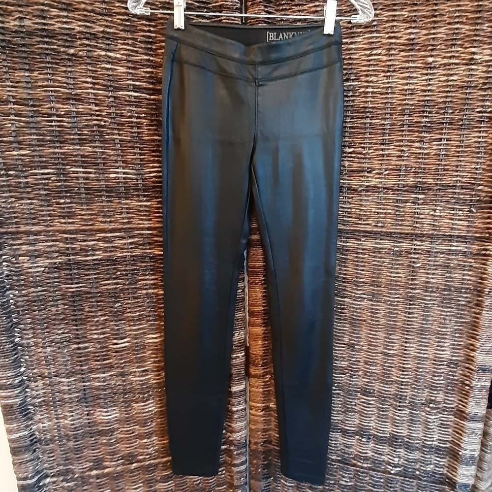 BLANK NYC Faux Leather Pull On Leggings Grunge Moto Biker Motorcycle Black 24